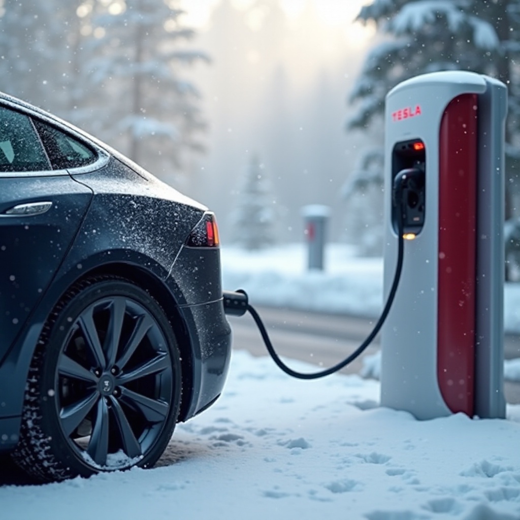 cargar un Tesla en clima frío