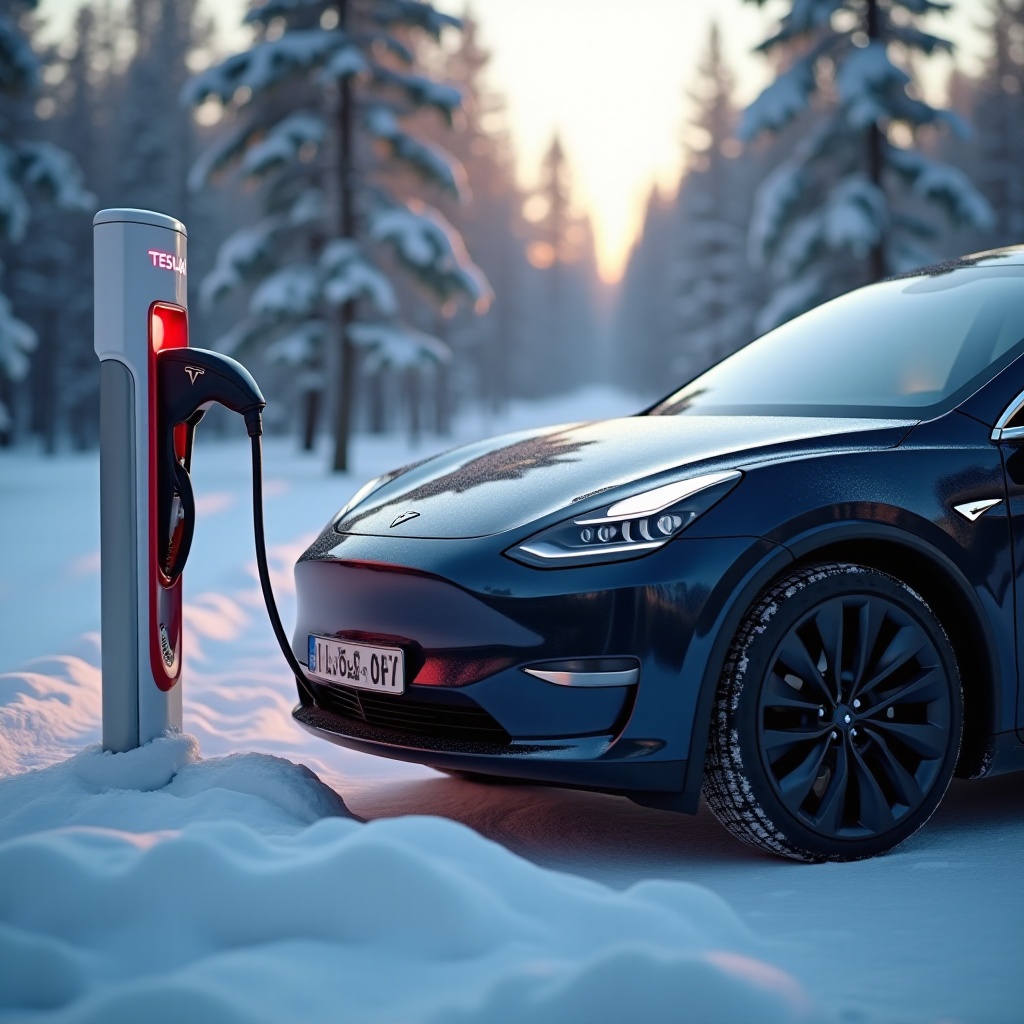 charger une Tesla par temps froid