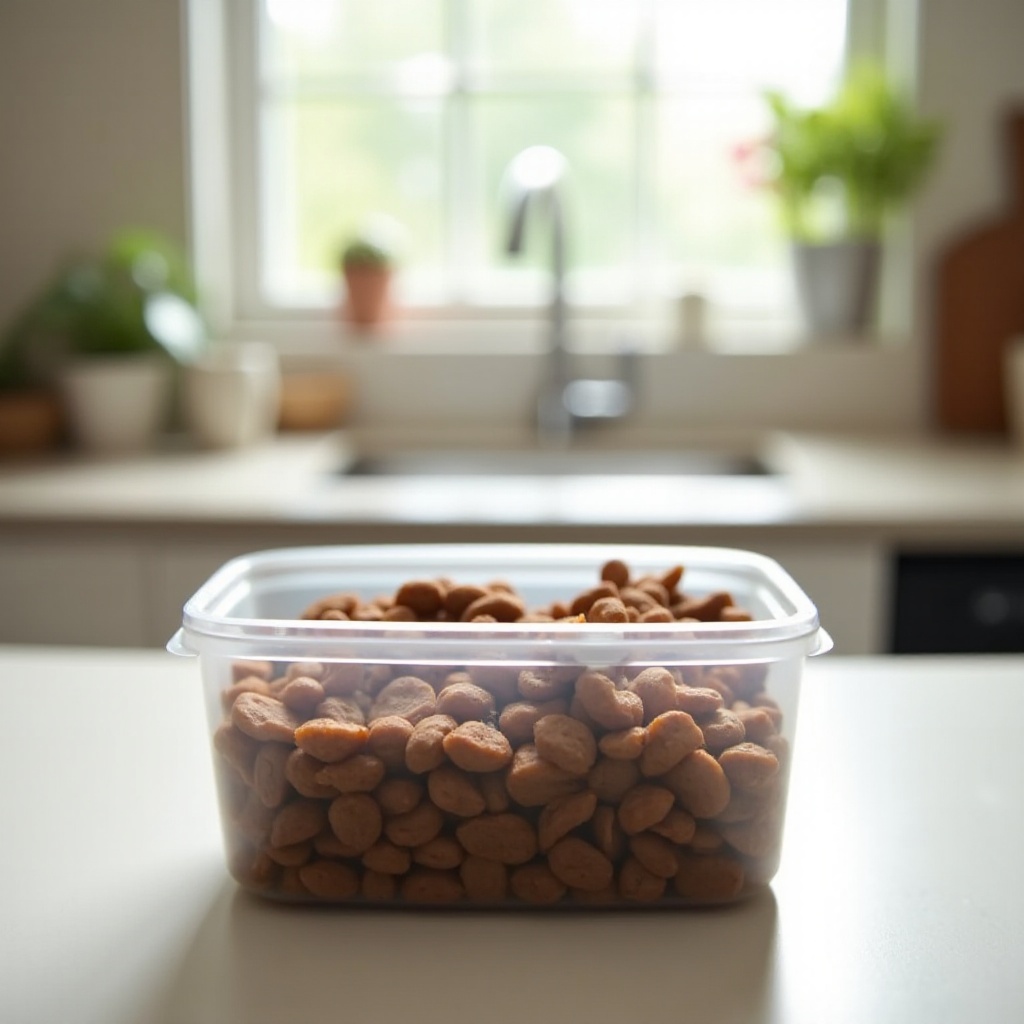 la comida para perros se estropea en contenedores de plástico