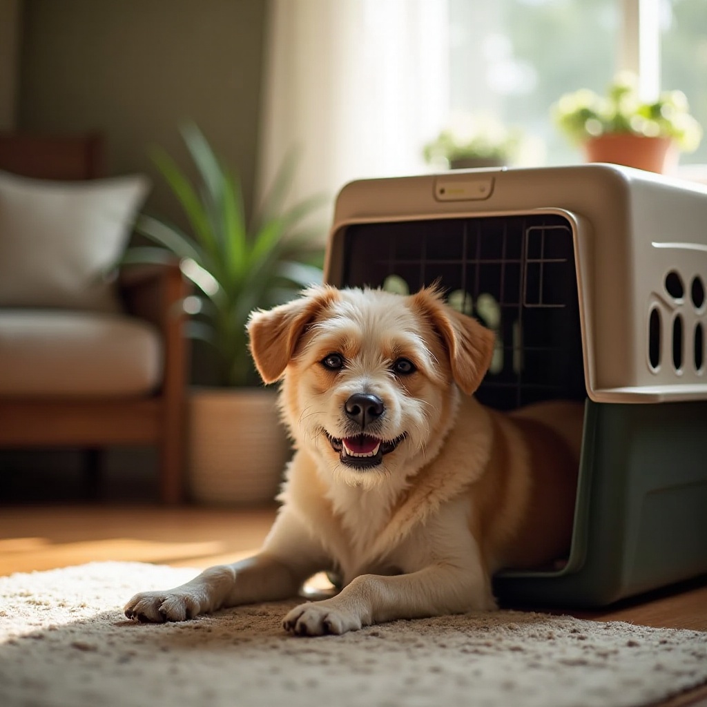 treinamento de caixa para cão mais velho